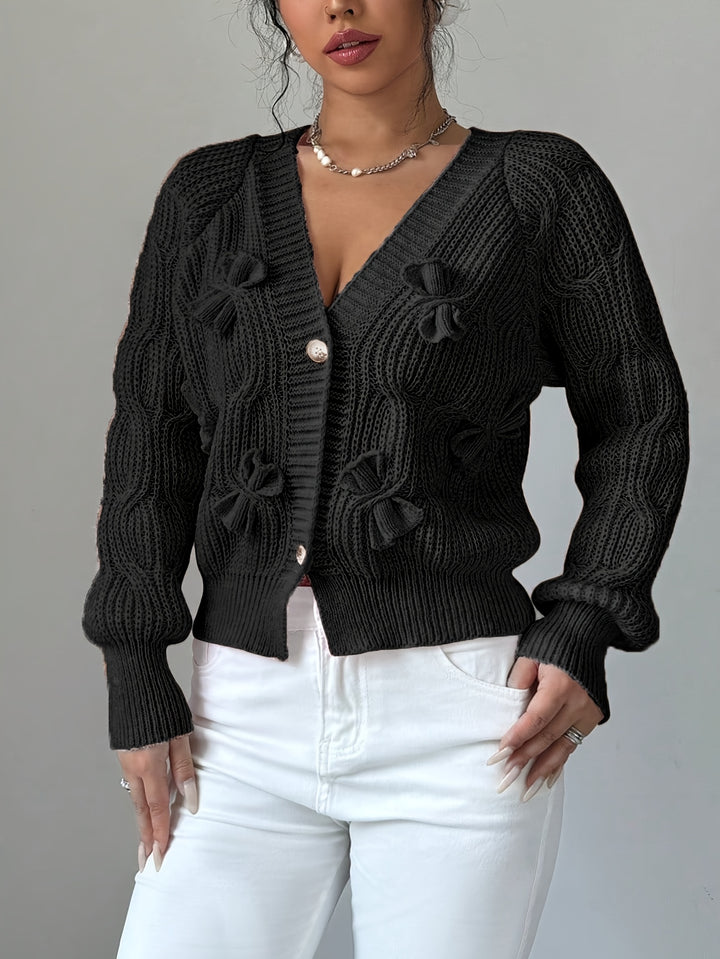 Evangeline | Bow-Detail Knit Cardigan