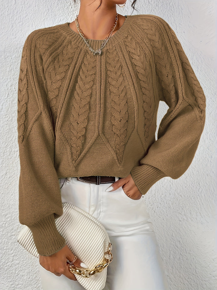 Greta | Cable-Knit Round-Neck Sweater