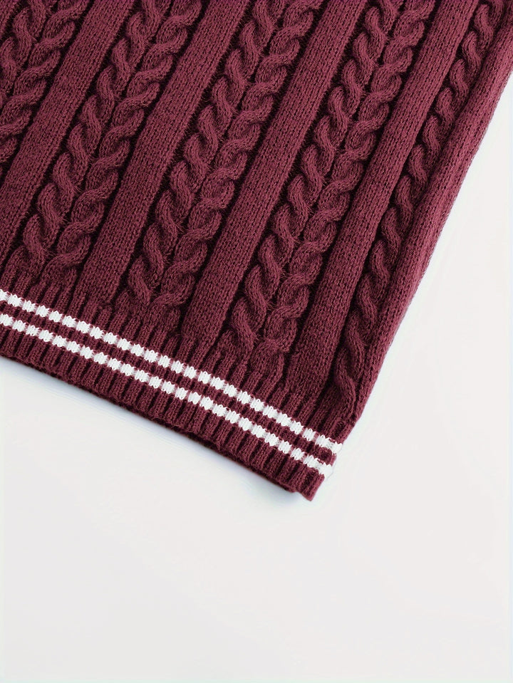 Winston | Cable-Knit V-Neck Sweater Vest