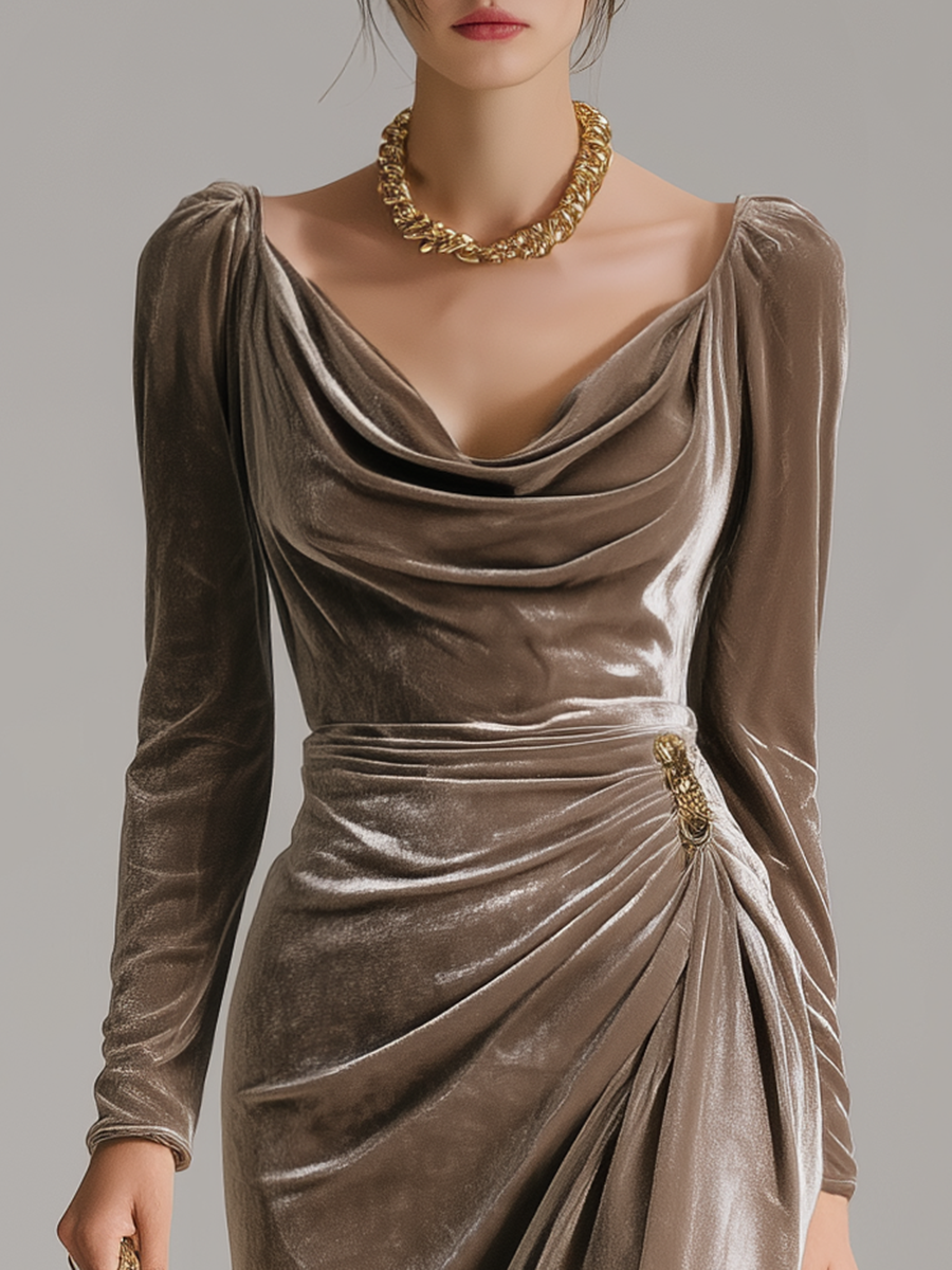 Georgina | Draped Midi Dress