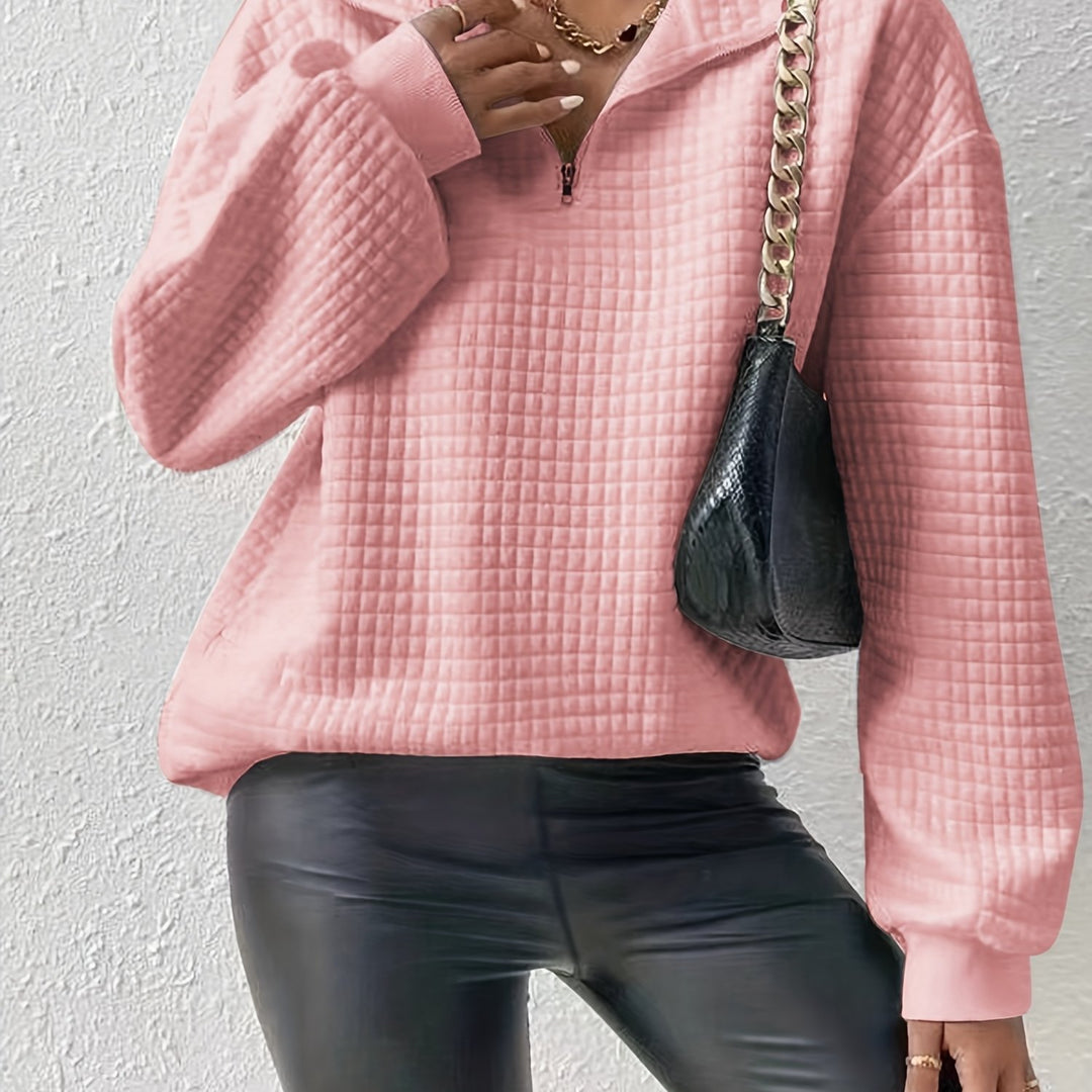 Adelina | Quarter-Zip Textured Sweater