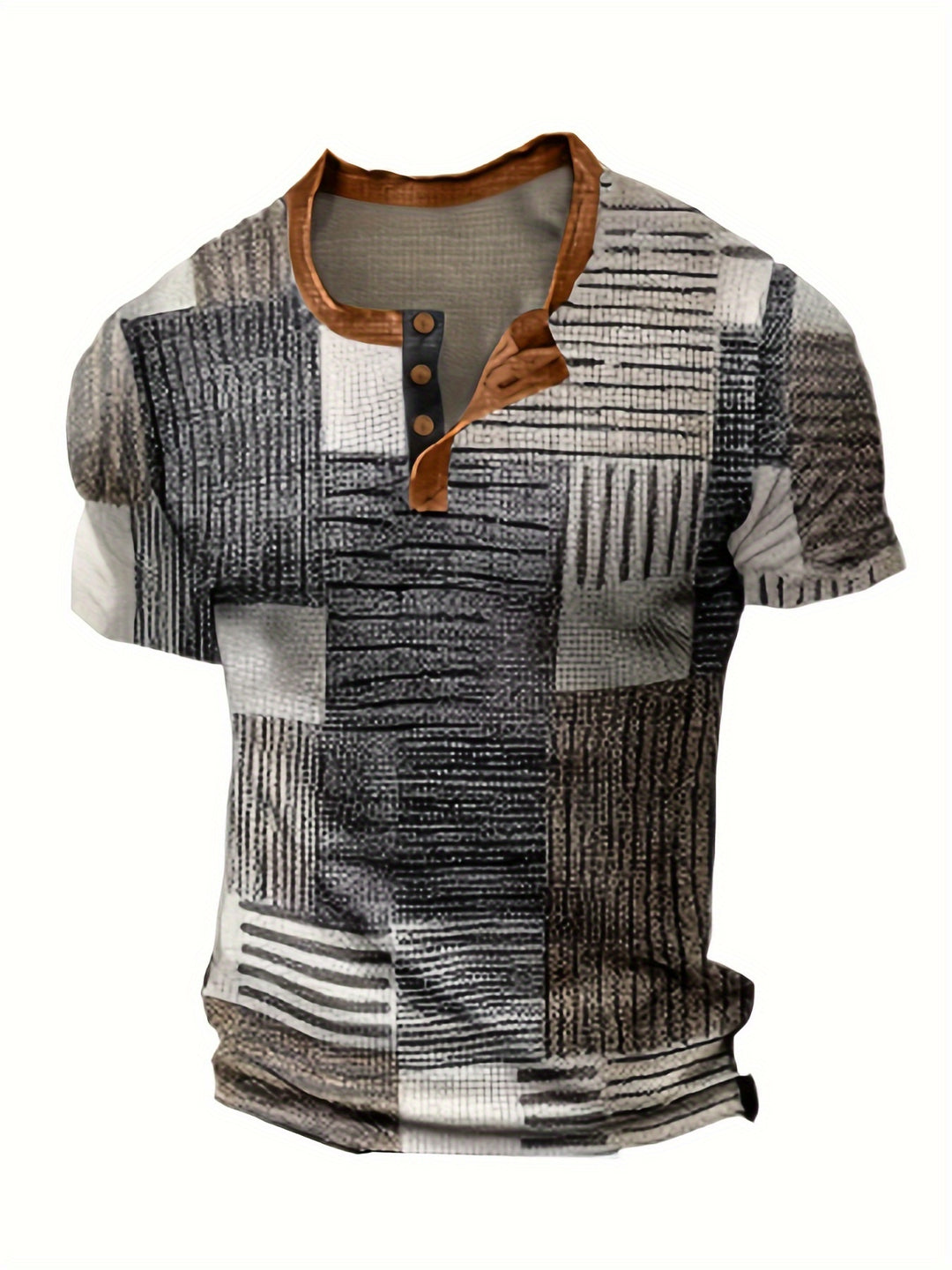 Wilder | Men's Abstract Patchwork Henley Tee