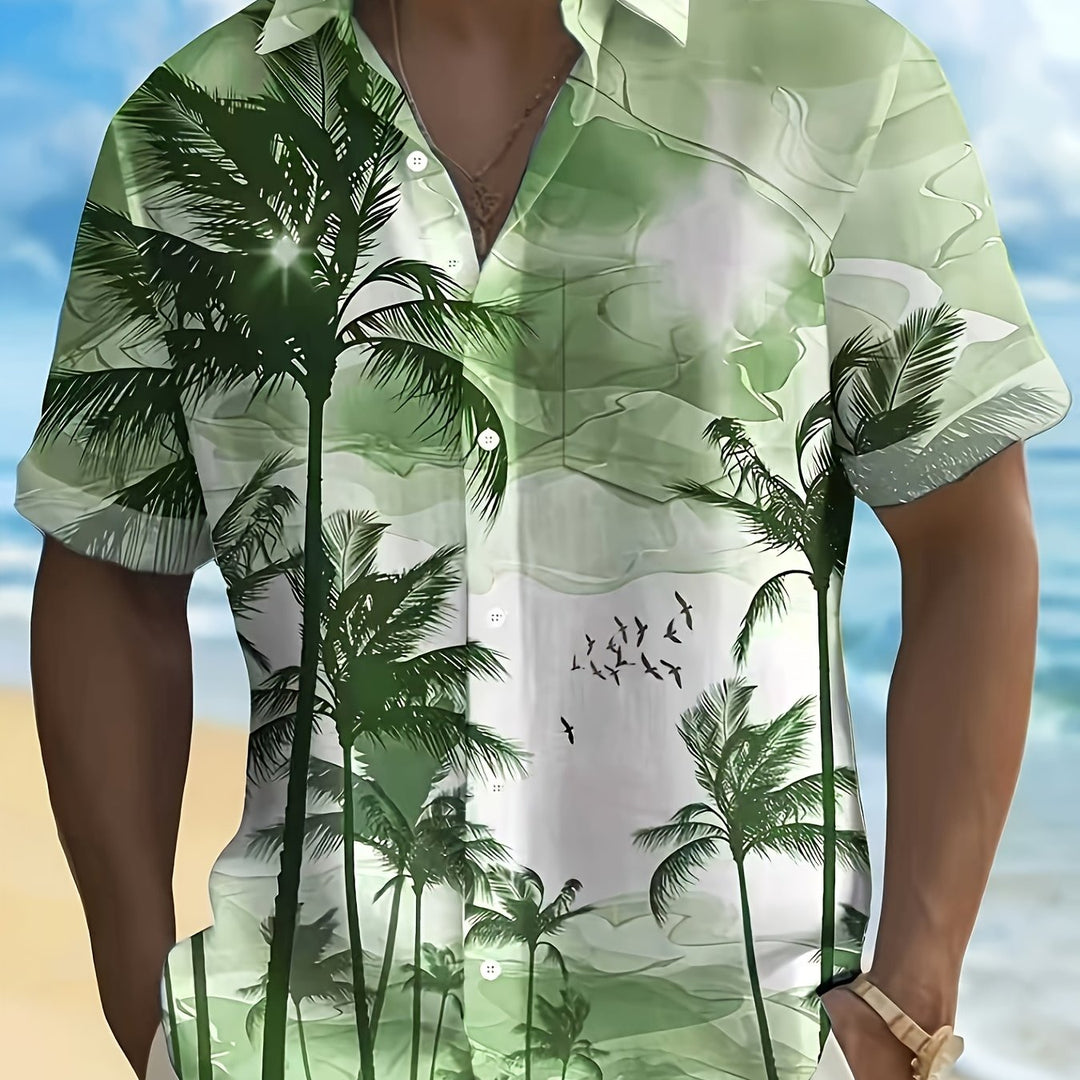 Huxley | Men's Beach Print Short Sleeve Shirt