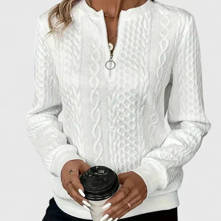 Whitney | Textured Half-Zip Sweater