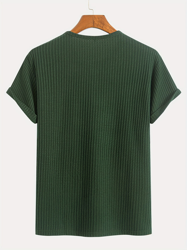 Augustus | Men's Ribbed Knit Henley T-Shirt