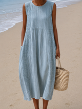 Selina | Sleeveless Textured Midi Dress