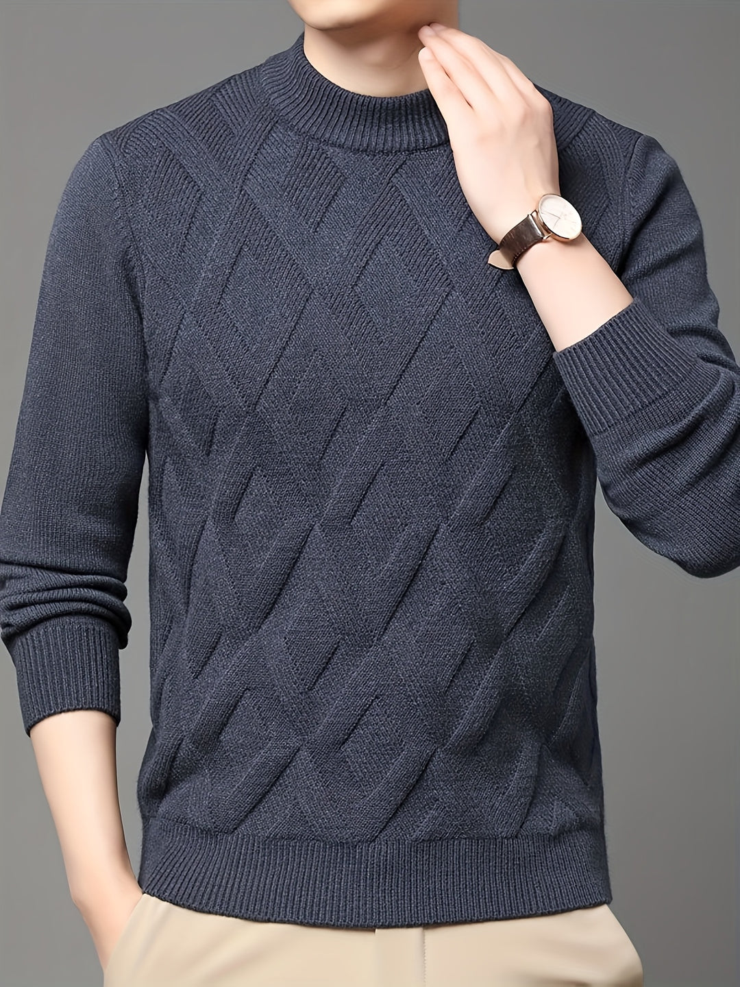 Elliot | Textured Mock-Neck Sweater