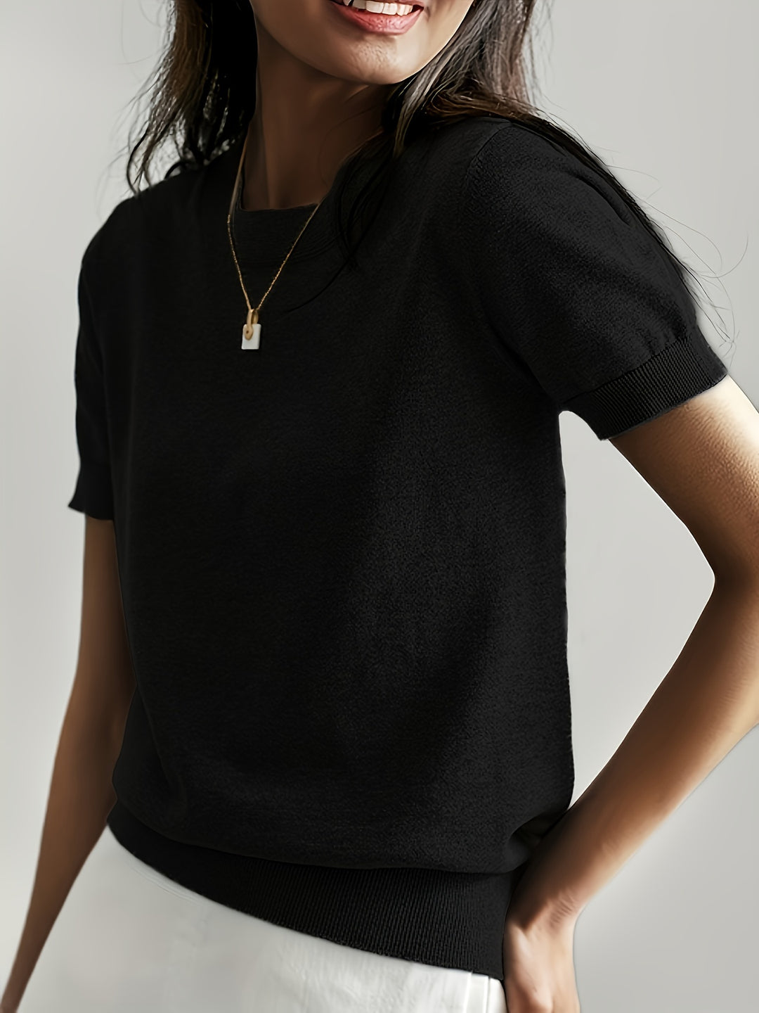 Margot | Refined Short-Sleeve Knit Top