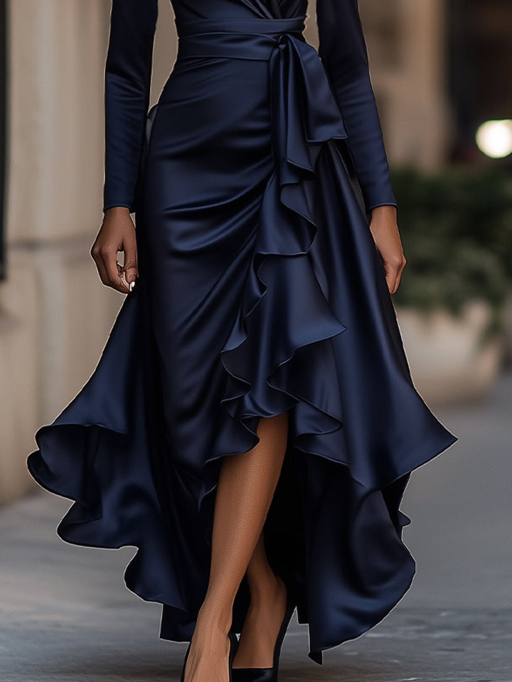 Lorraine | Draped Ruffle Maxi Dress