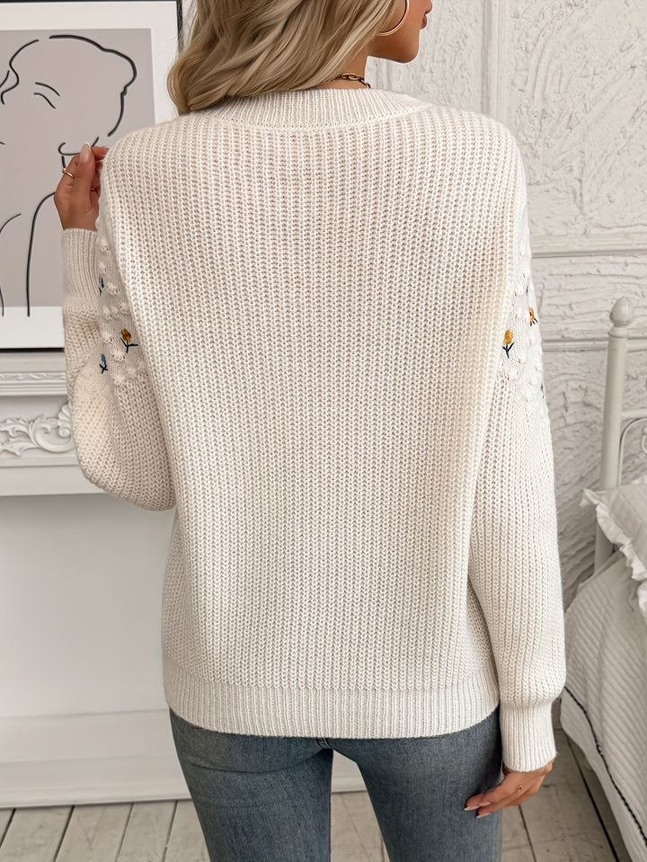 Georgina | Floral Embroidered Sweater