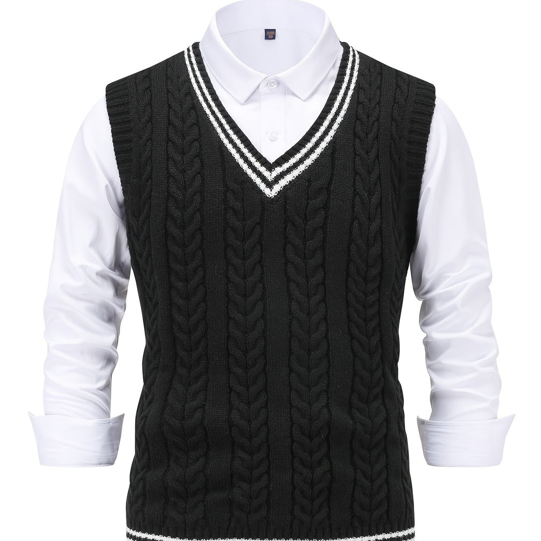 Winston | Cable-Knit V-Neck Sweater Vest