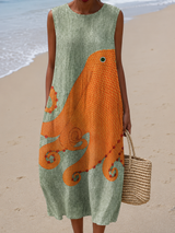 Ivy | Sleeveless Artistic Midi Dress
