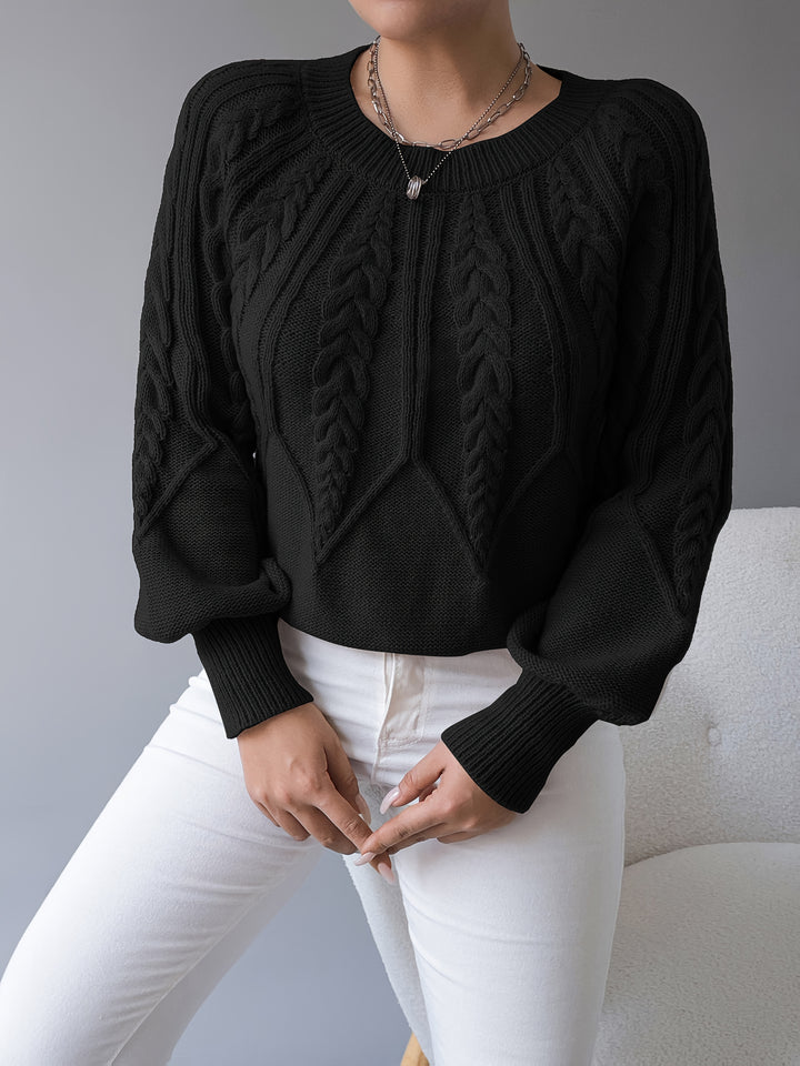 Waverly | Cable-Knit Lantern Sleeve Sweater