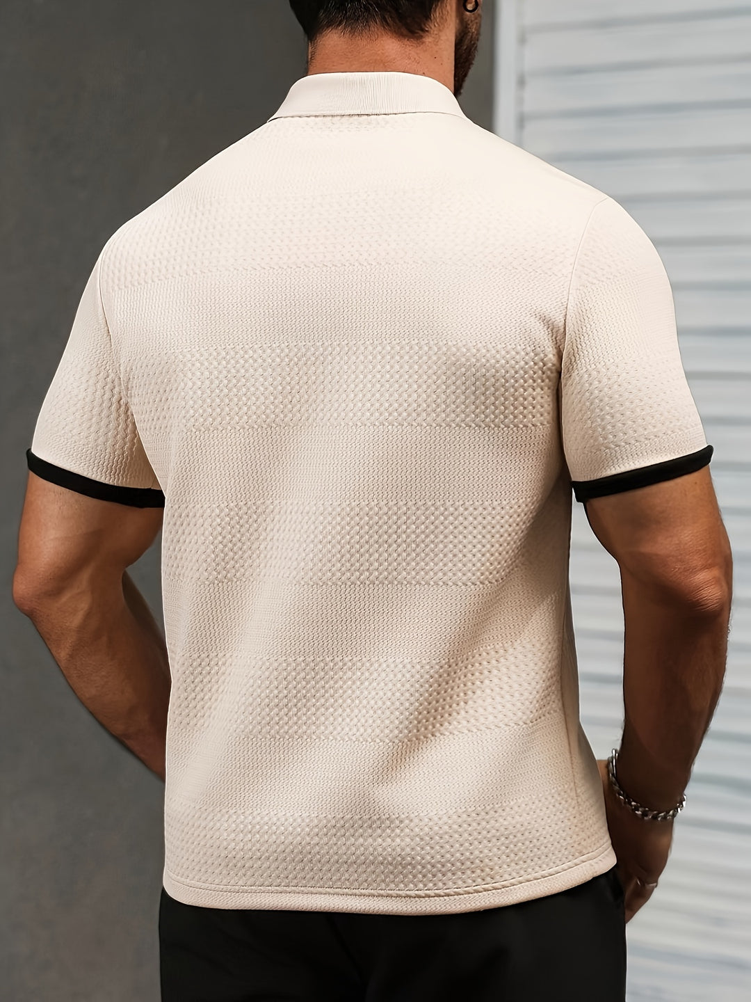 Brennan | Men's Textured Knit Short Sleeve Polo Shirt
