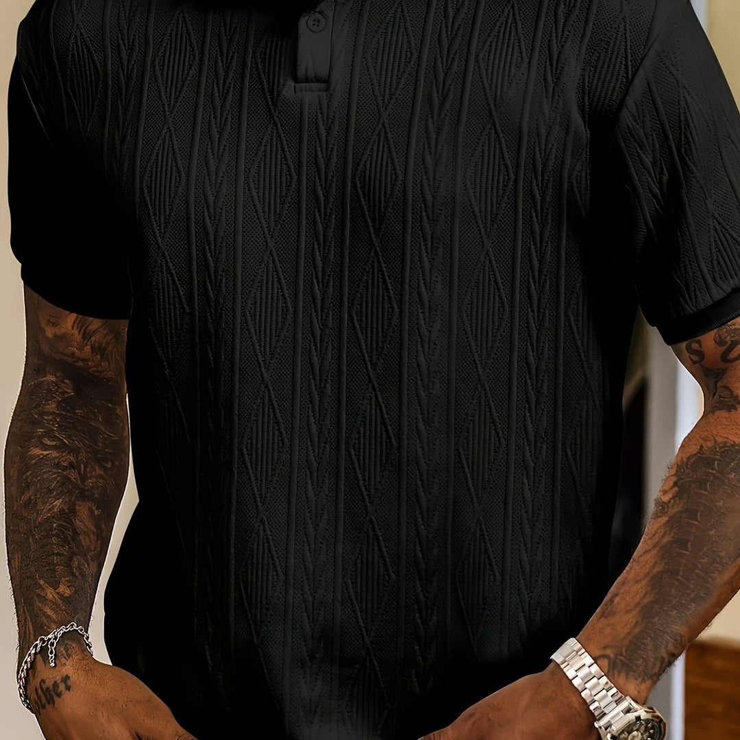 Liam | Men's Textured Knit Short Sleeve Polo