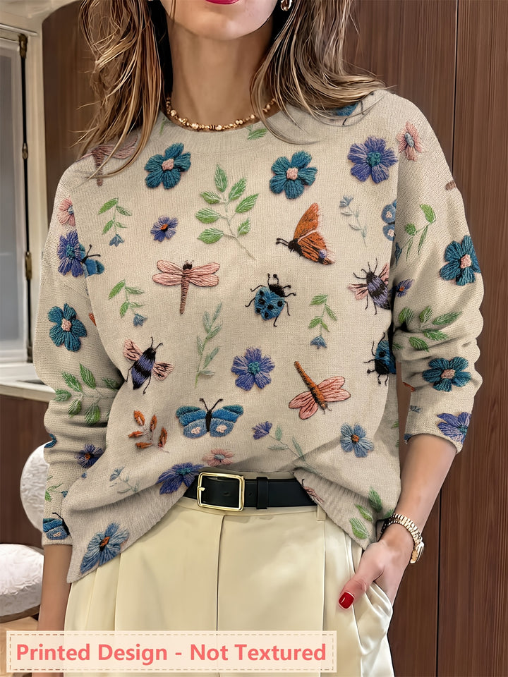 Coraline | Botanical Embroidered Sweater