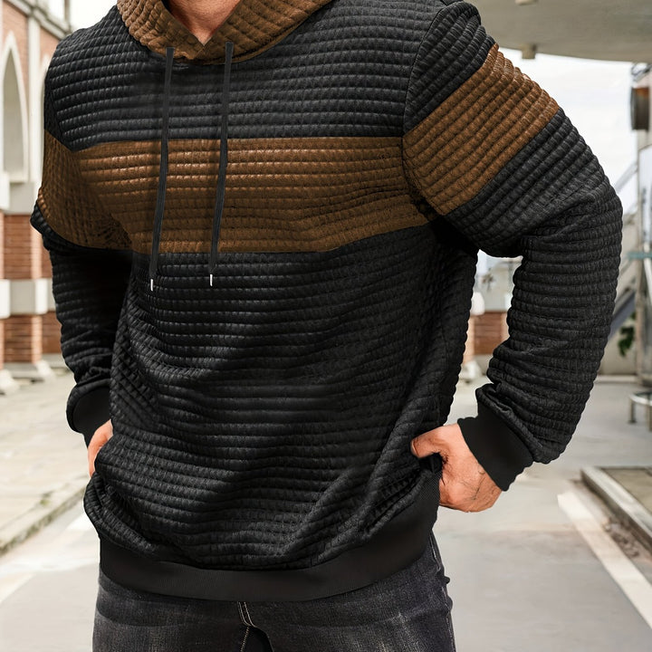 Grayson | Textured Color-Block Hoodie