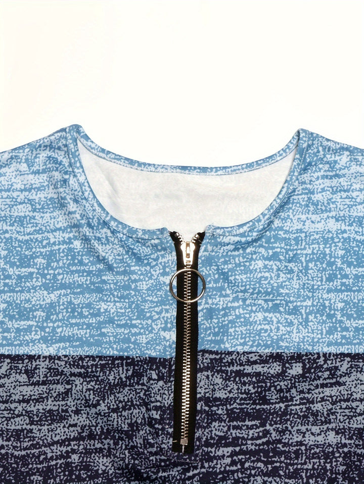 Mabel | Colorblock Quarter-Zip Top