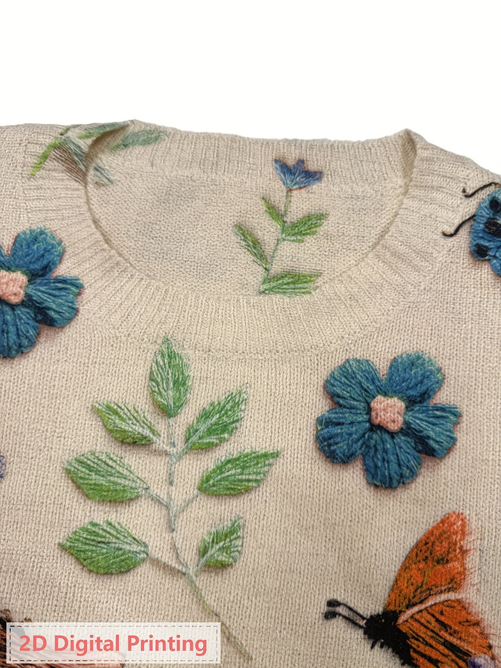 Coraline | Botanical Embroidered Sweater