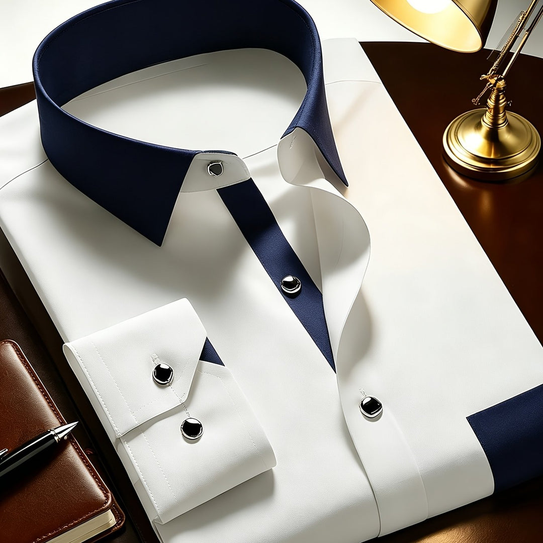 Whitfield | Men's Contrast Collar Long Sleeve Shirt
