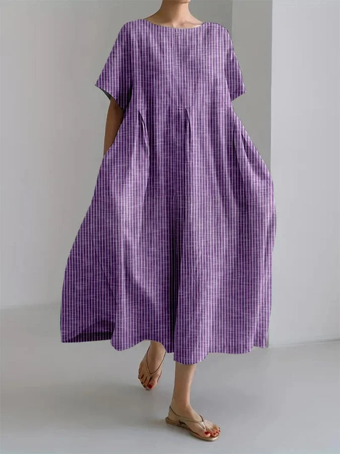 Marlowe | Relaxed Pinstripe Midi Dress