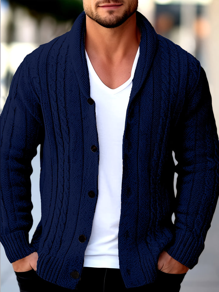 Easton | Cable-Knit Shawl Collar Cardigan