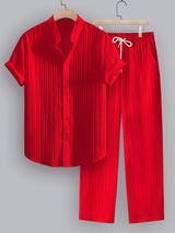 Felix | Men's Pleated Stand Collar Two-Piece Set