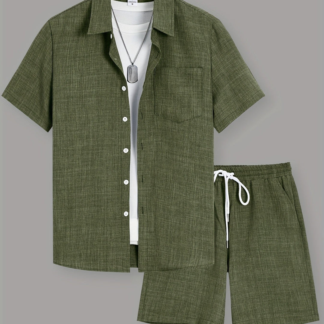 Lawson | Men's Lapel Shirt & Shorts Set