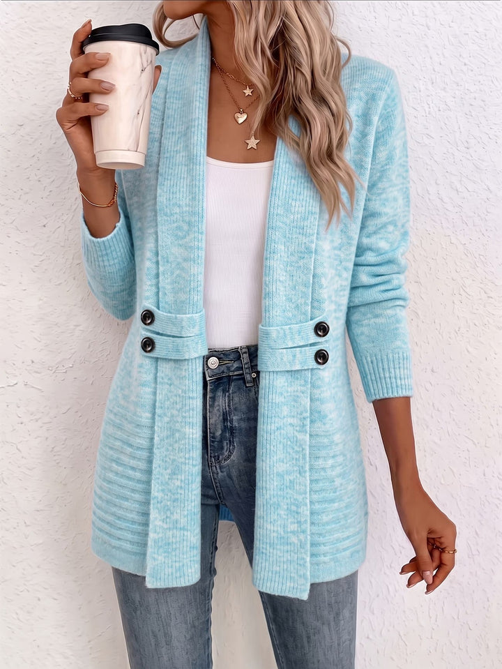 Daphne | Ribbed Button-Tab Cardigan