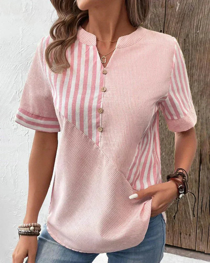 Annabel | Striped Short-Sleeve Blouse