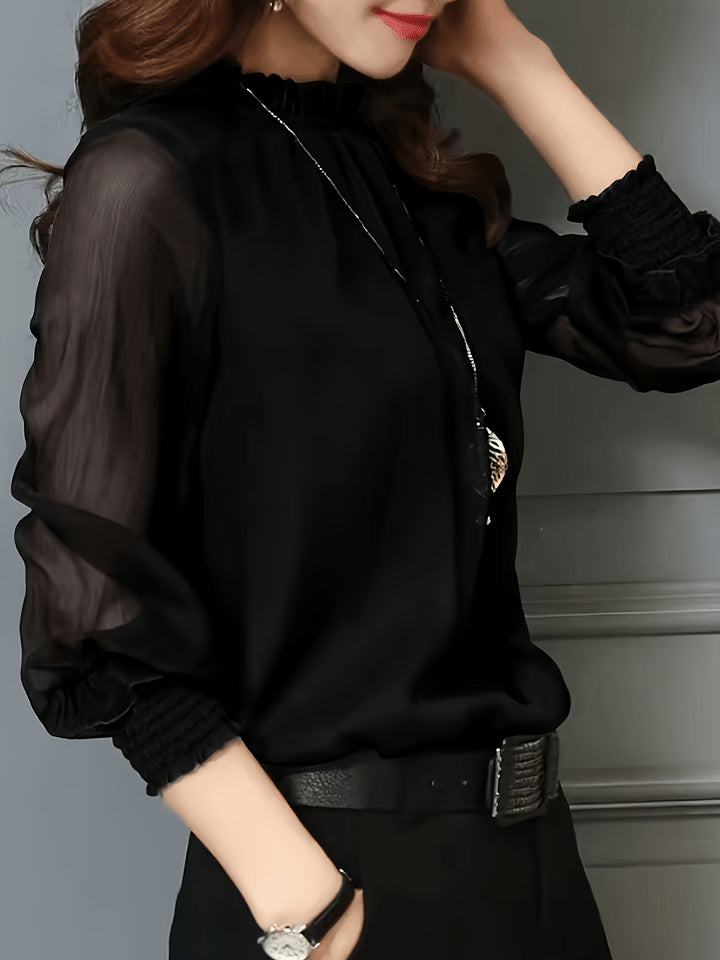 Vivian | Stand-Collar Long Sleeve Blouse