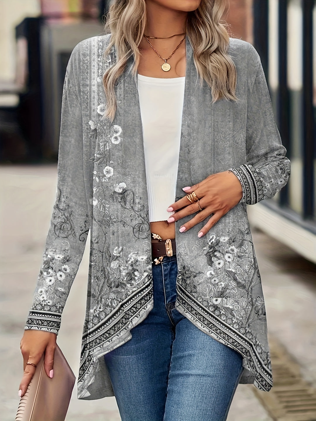 Adelaide | Botanical Open-Front Cardigan