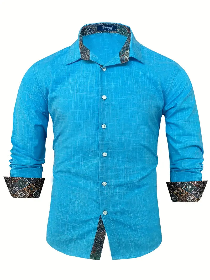 Rowland | Refined Contrast-Trim Button-Up Shirt