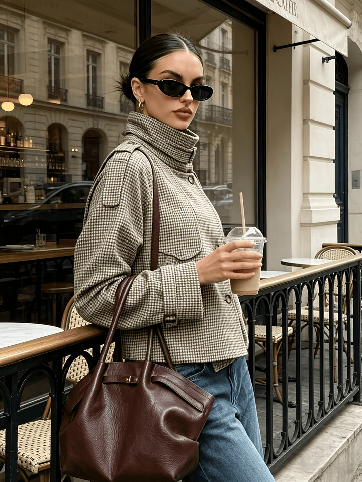 Simone | Stand-Collar Cropped Jacket