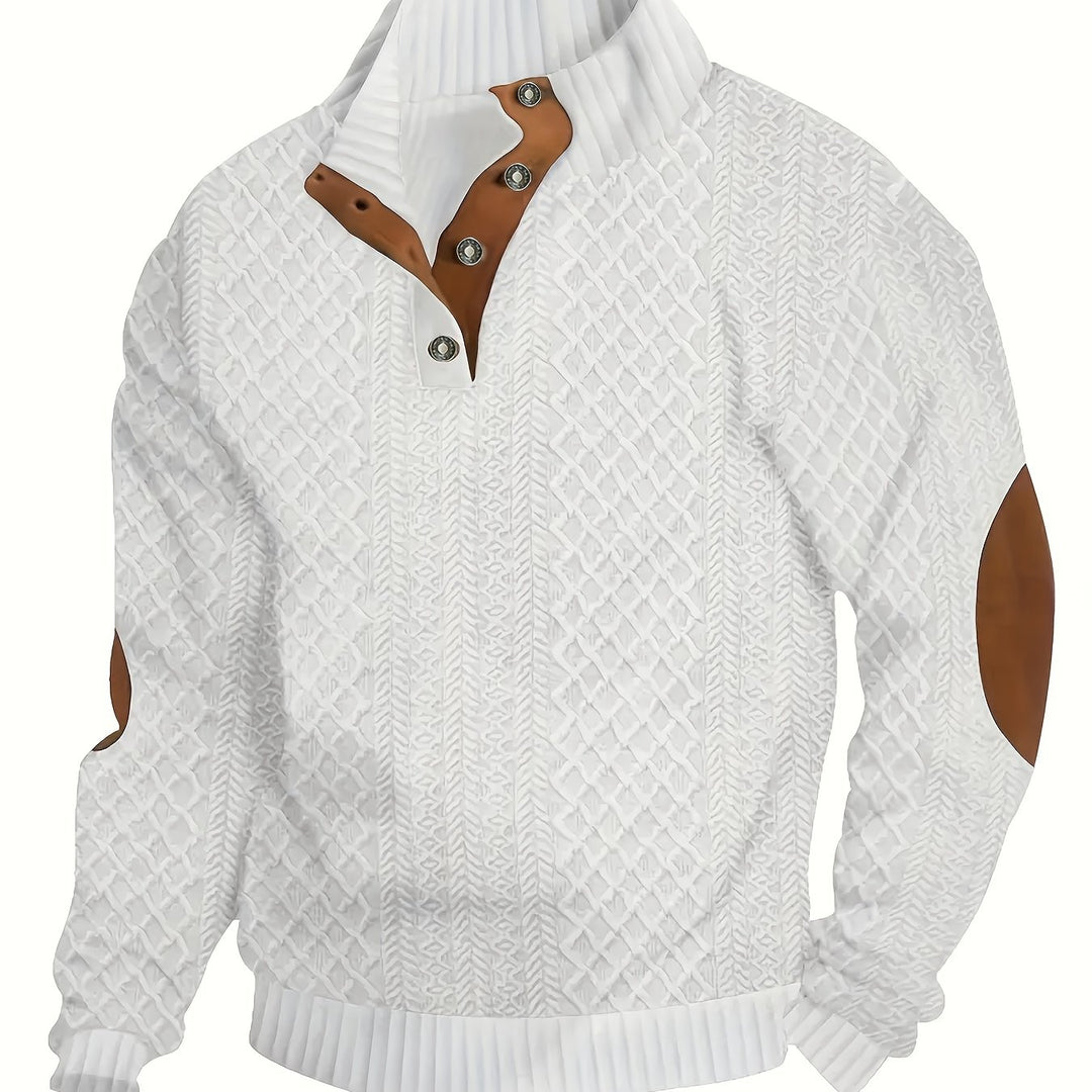 Hudson | Cable-Knit Button Henley Sweater