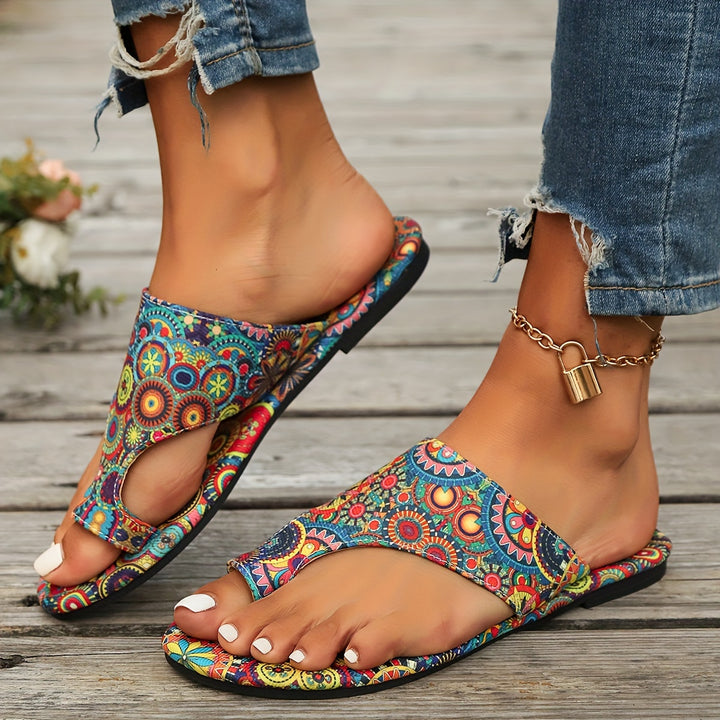 Bethany | Bohemian Print Slide Sandals