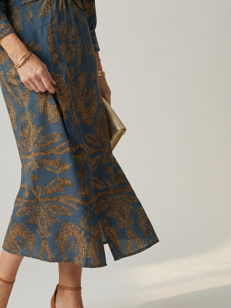 Corinna | Twist-Front Wrap Midi Dress