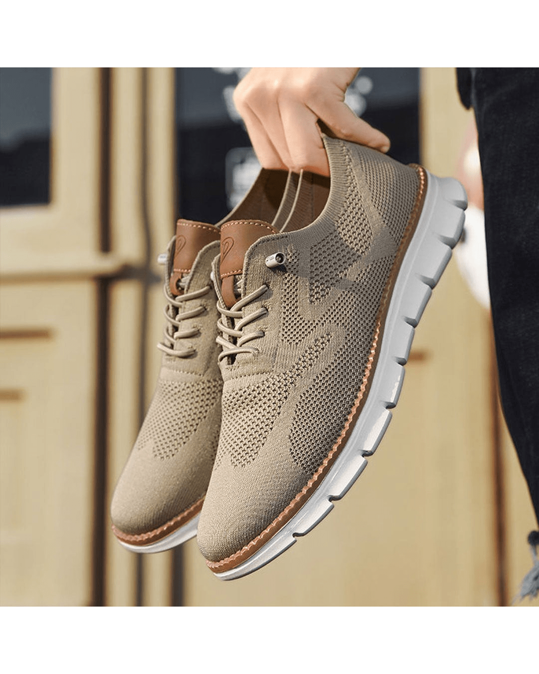 Cole | Men's Breathable Knit Lace-Up Sneakers