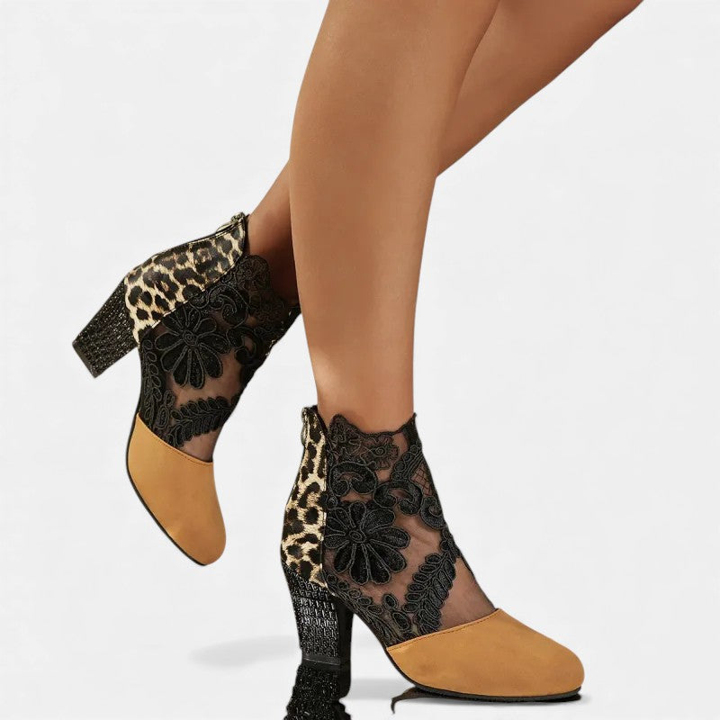 Corinthia | Lace-Detail Block Heels