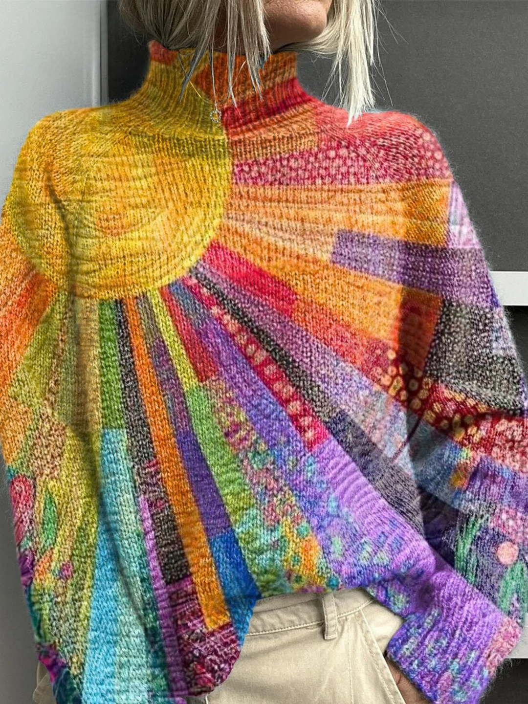Pamela | Artful Sunburst Turtleneck