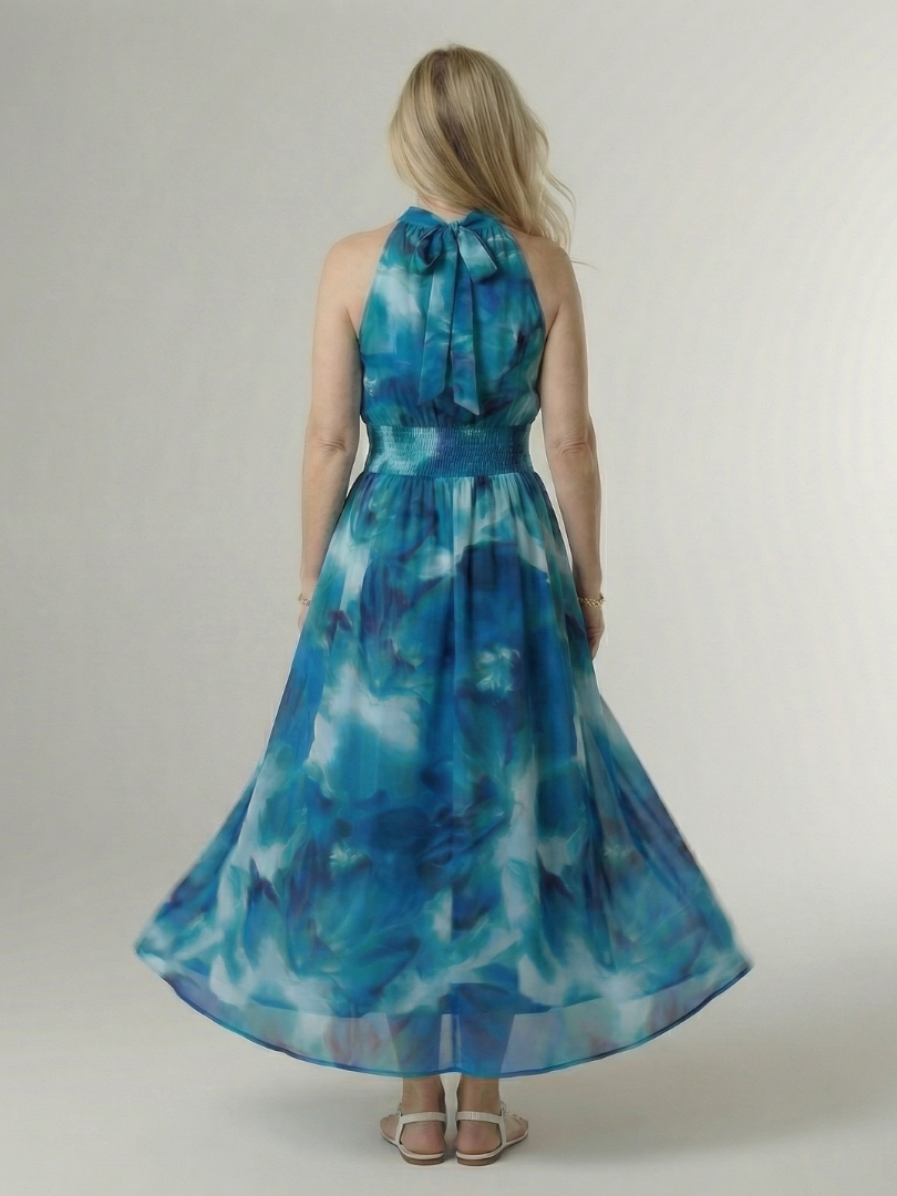 Marlene | Gathered Halter Midi Dress