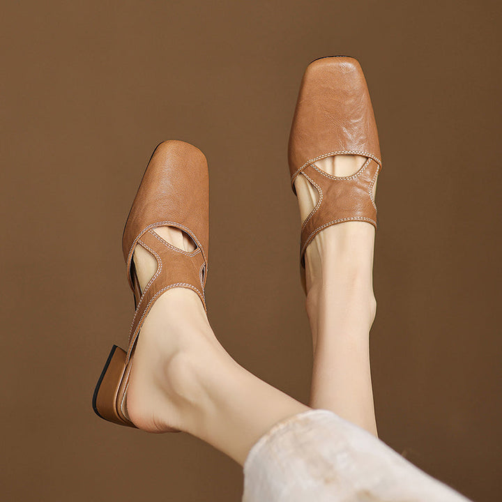 Brielle | Square-Toe Heeled Mules