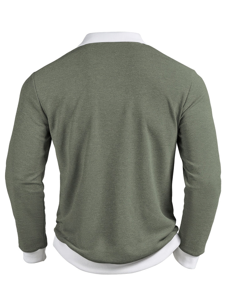 Clark | Men's Waffle Knit Contrast Collar Polo