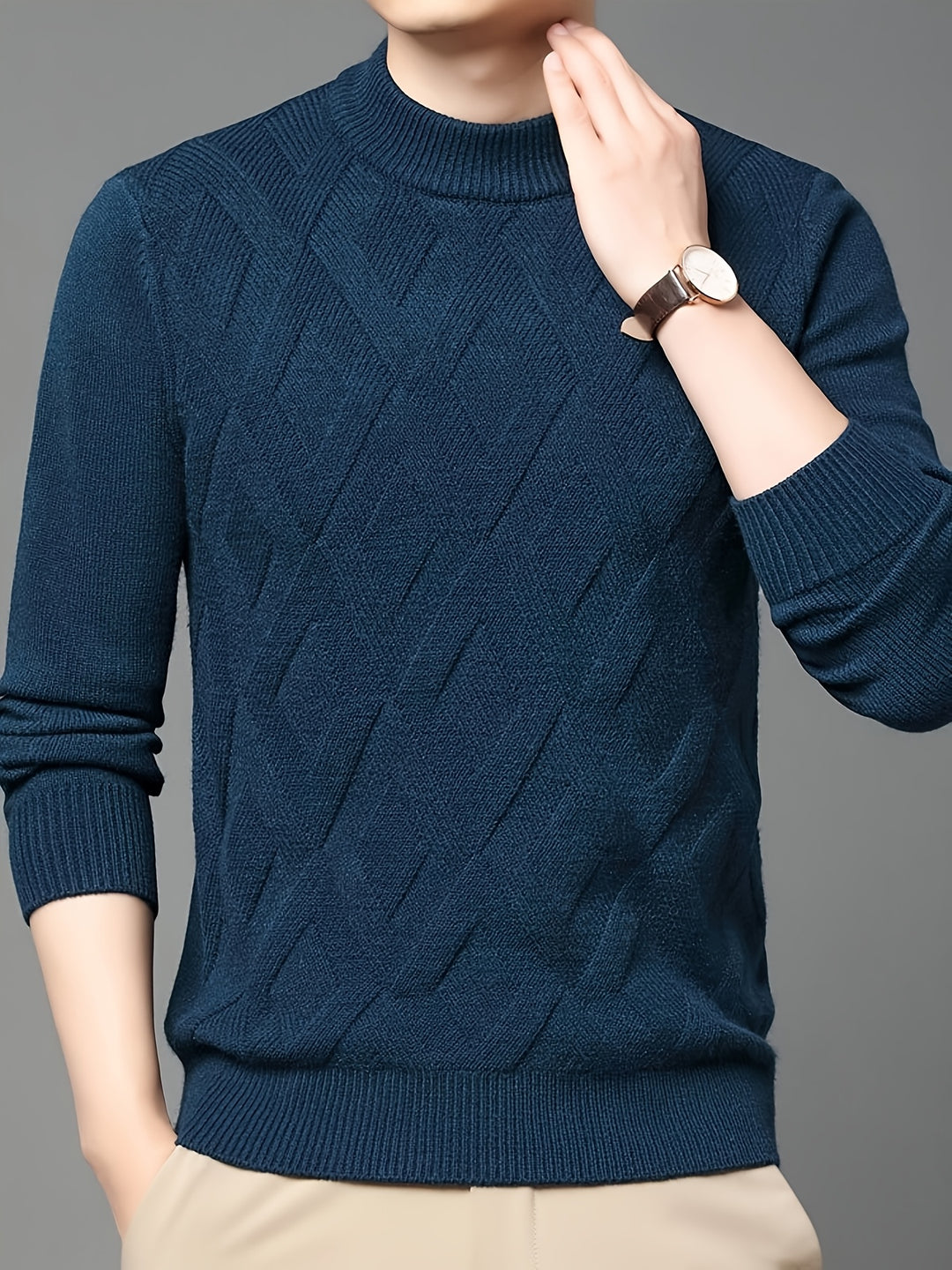 Elliot | Textured Mock-Neck Sweater