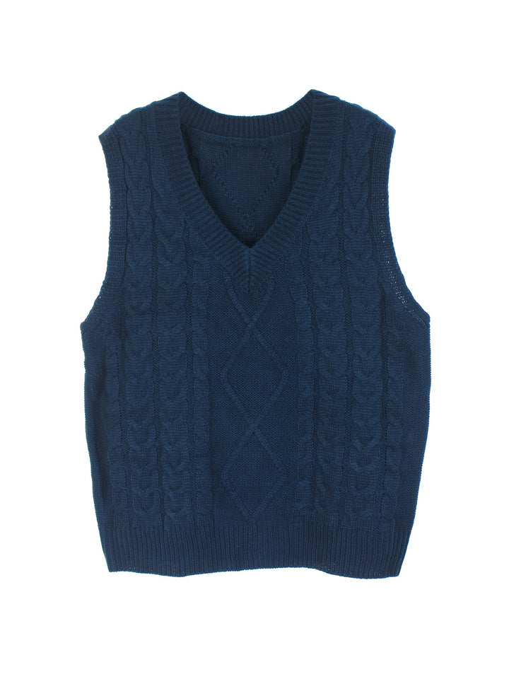 Cambria | Cable-Knit V-Neck Sweater Vest