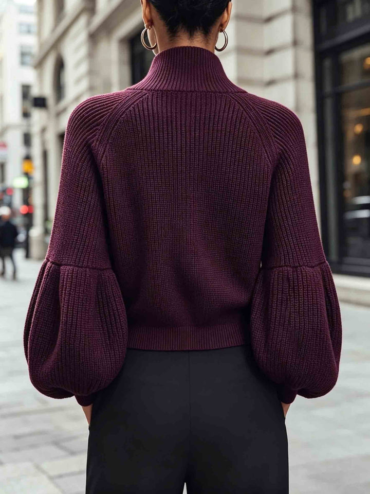 Margery | Sculpted Zip-Up Cardigan