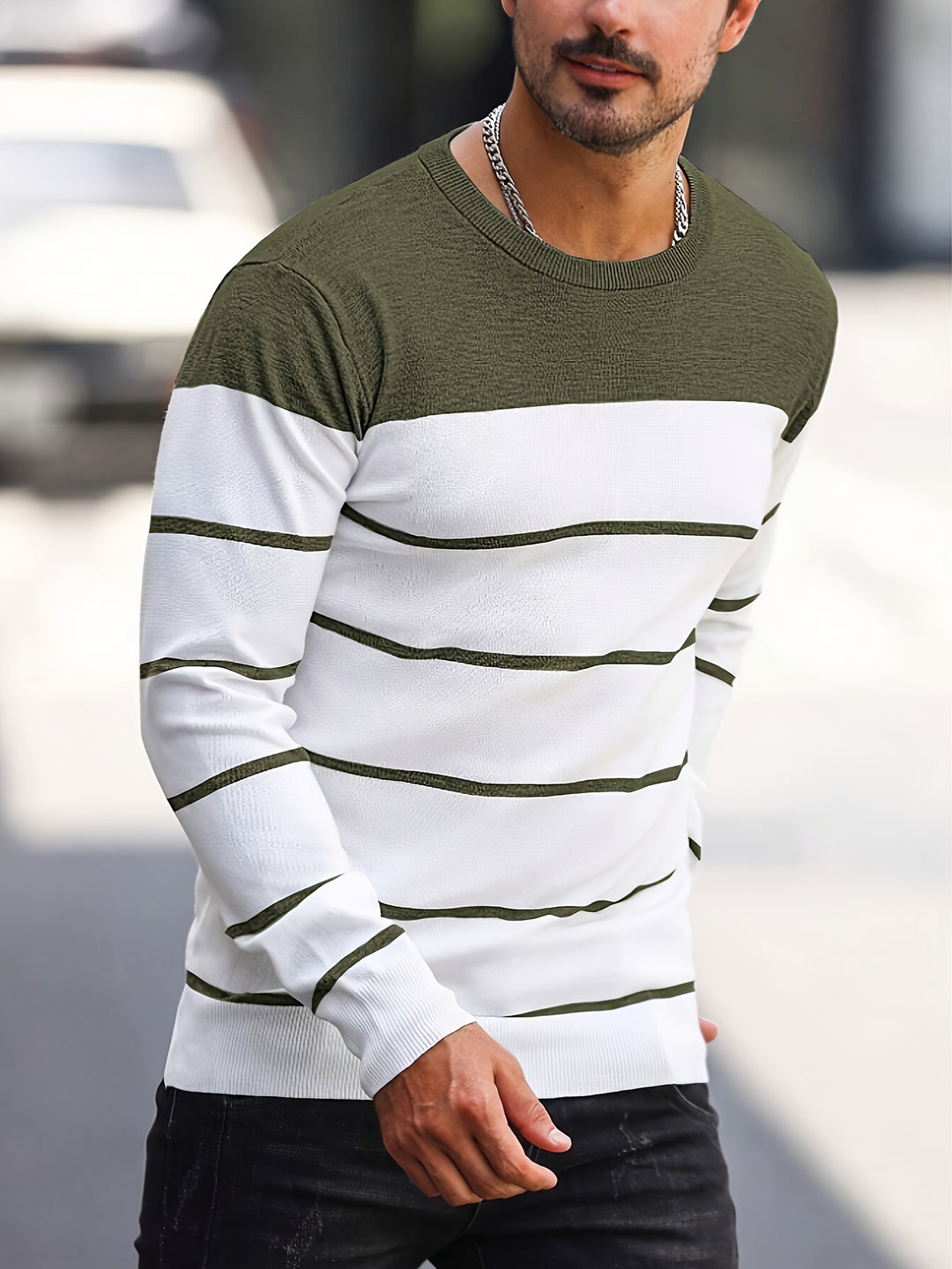 Harvey | Striped Crew Neck Sweater