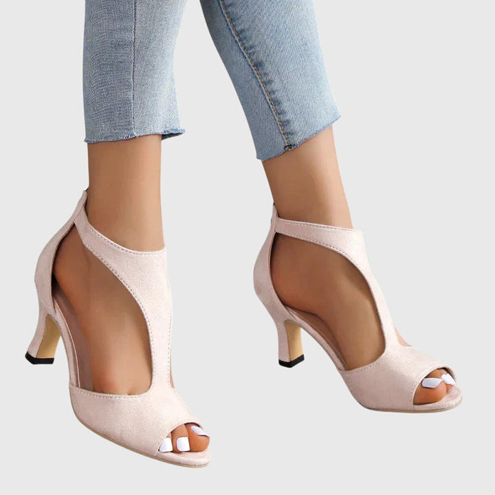 Elise | Open-Toe Block Heels