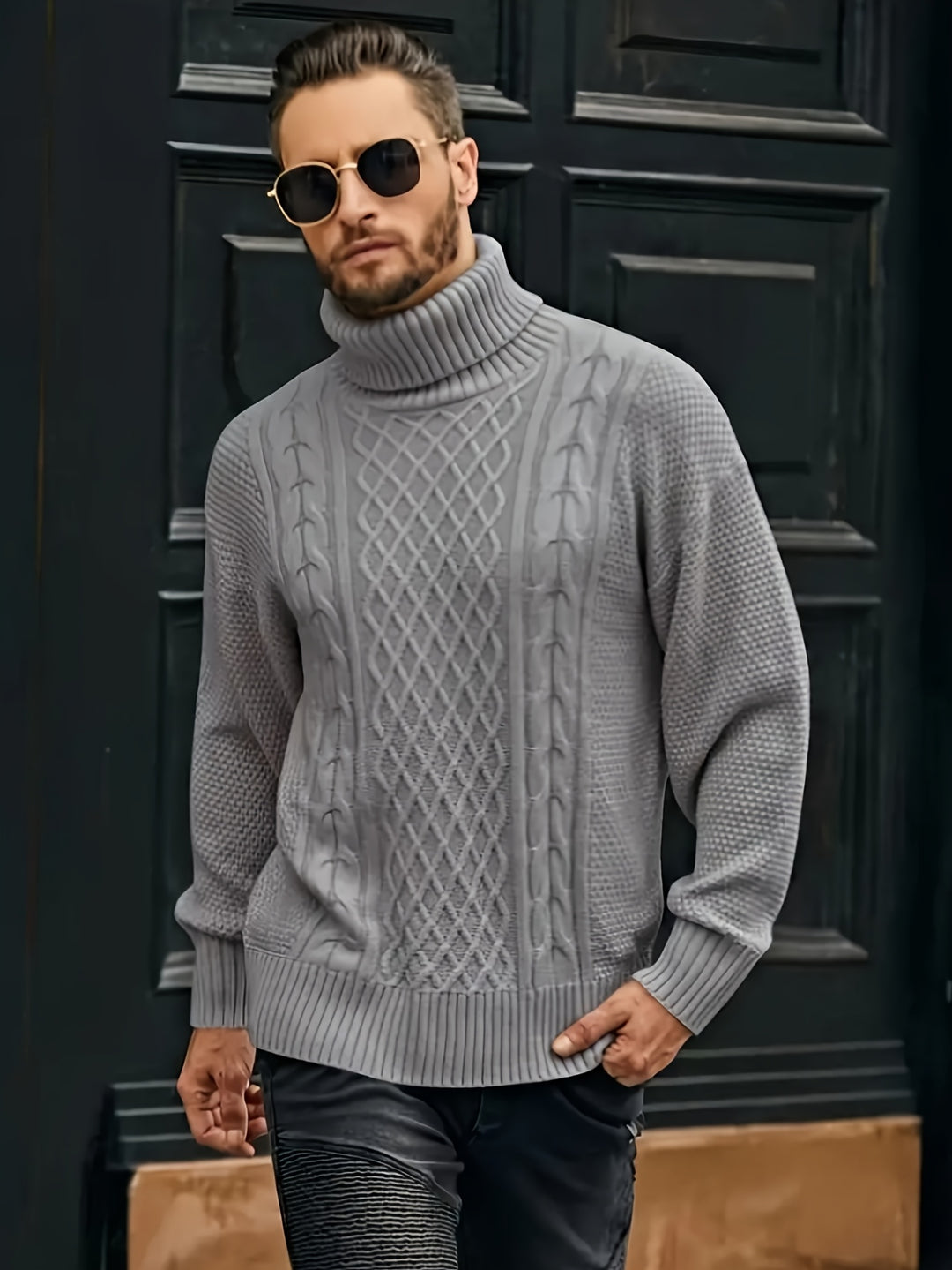 Garrett | Classic Cable-Knit Turtleneck Sweater
