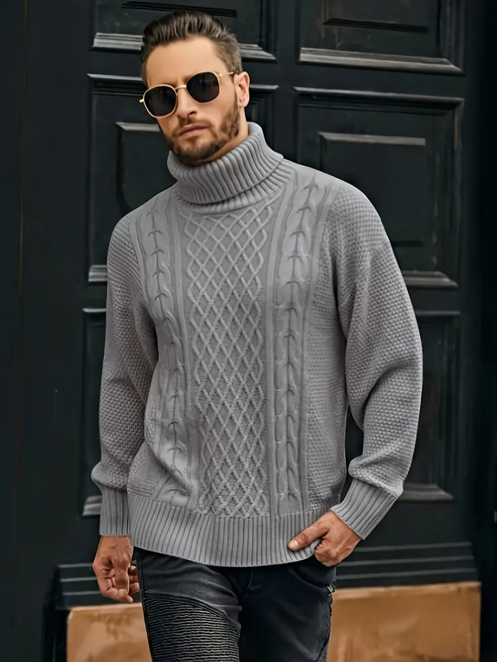 Garrett | Classic Cable-Knit Turtleneck Sweater